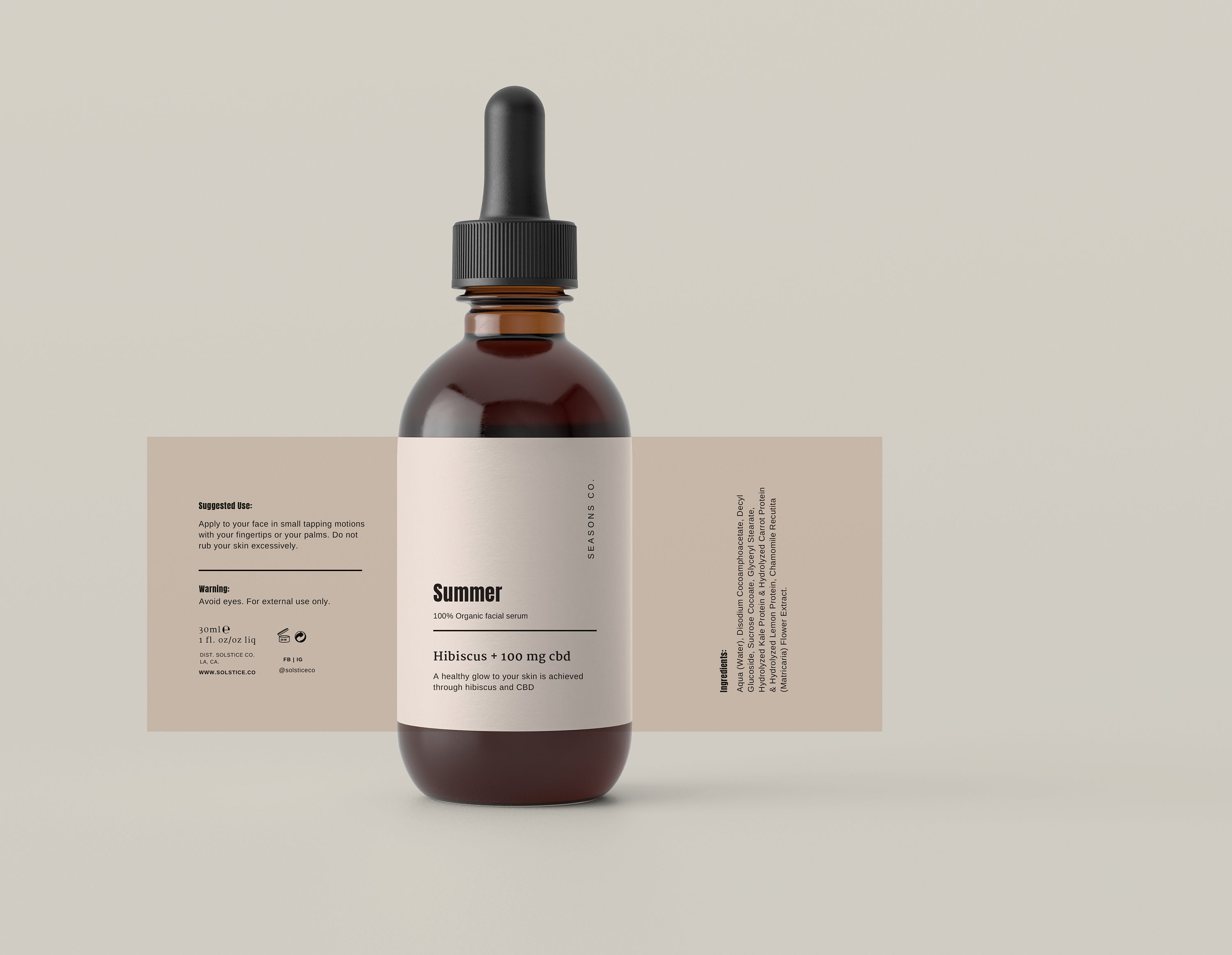Editable Dropper Bottle Label Template, DIY Cosmetic Label Design ...