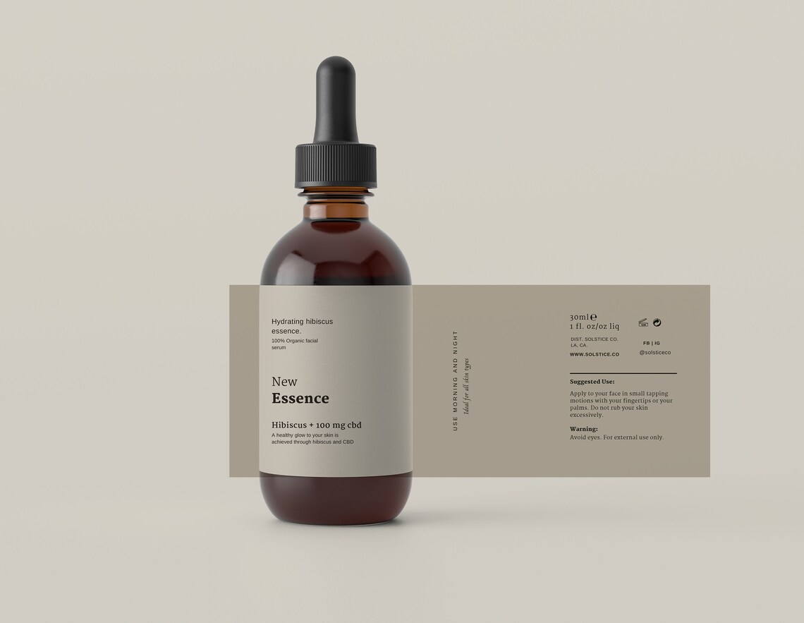 1 Oz Editable Dropper Bottle Label Template, Printable 2 Oz Label ...