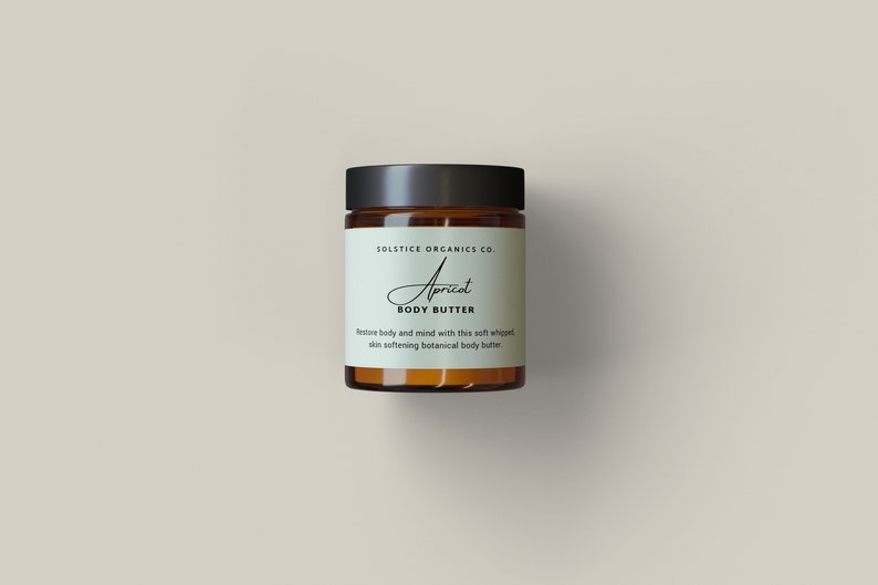 Wrap Around Label Template, Body Butter Jar Label, Balm Label Template, Amber Jar Label, Canva Template, DIY Label Template Apricot image 4