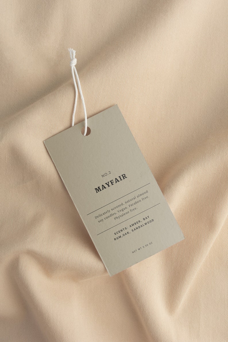 Editable Hang Tag Template DIY Candle Label Tags Minimalist Hang Tag