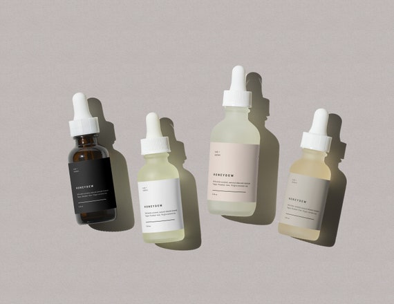 Editable Dropper Bottle Label Template, Cosmetic Label Design (Canva)