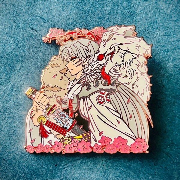 Sesshy Demon Samurai Hard Esamel Pin, Tenseiga Demon Dog Naraku Anime Manga, Kikyo Hanyo Toga Inu yokai