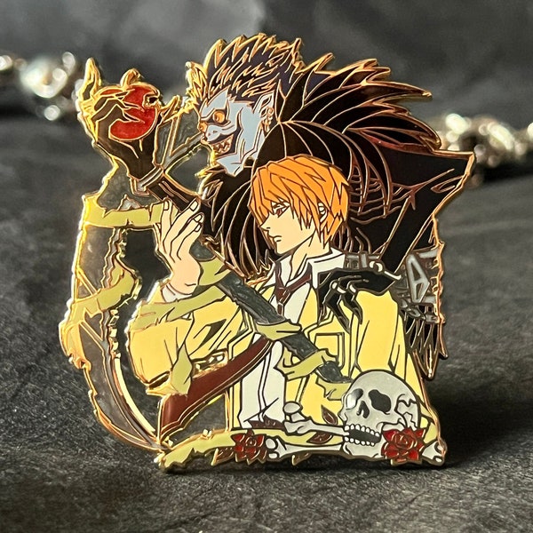 Death Hard Enamel Pin Anime Character Grim Reaper Anime Yokai Manga Harajuku Japan Otaku