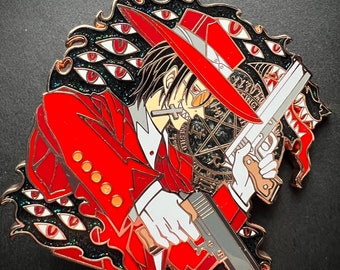 HELLSING Hard Enamel Pin, Alucard Anime Manga Alexander Anderson Pin, Hellsing Ultimate Vampire Casull Jackal