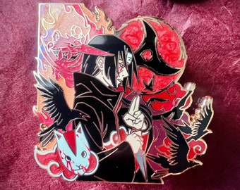 Rogue Crows Hard Enamel Pin Limited Edition, Japanese Anime Eye Manga Pin Fire Ninja Kunai Amaterasu