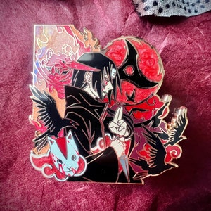 Rogue Crows Hard Enamel Pin Limited Edition, Japanese Anime Eye Manga Pin Fire Ninja Kunai Amaterasu