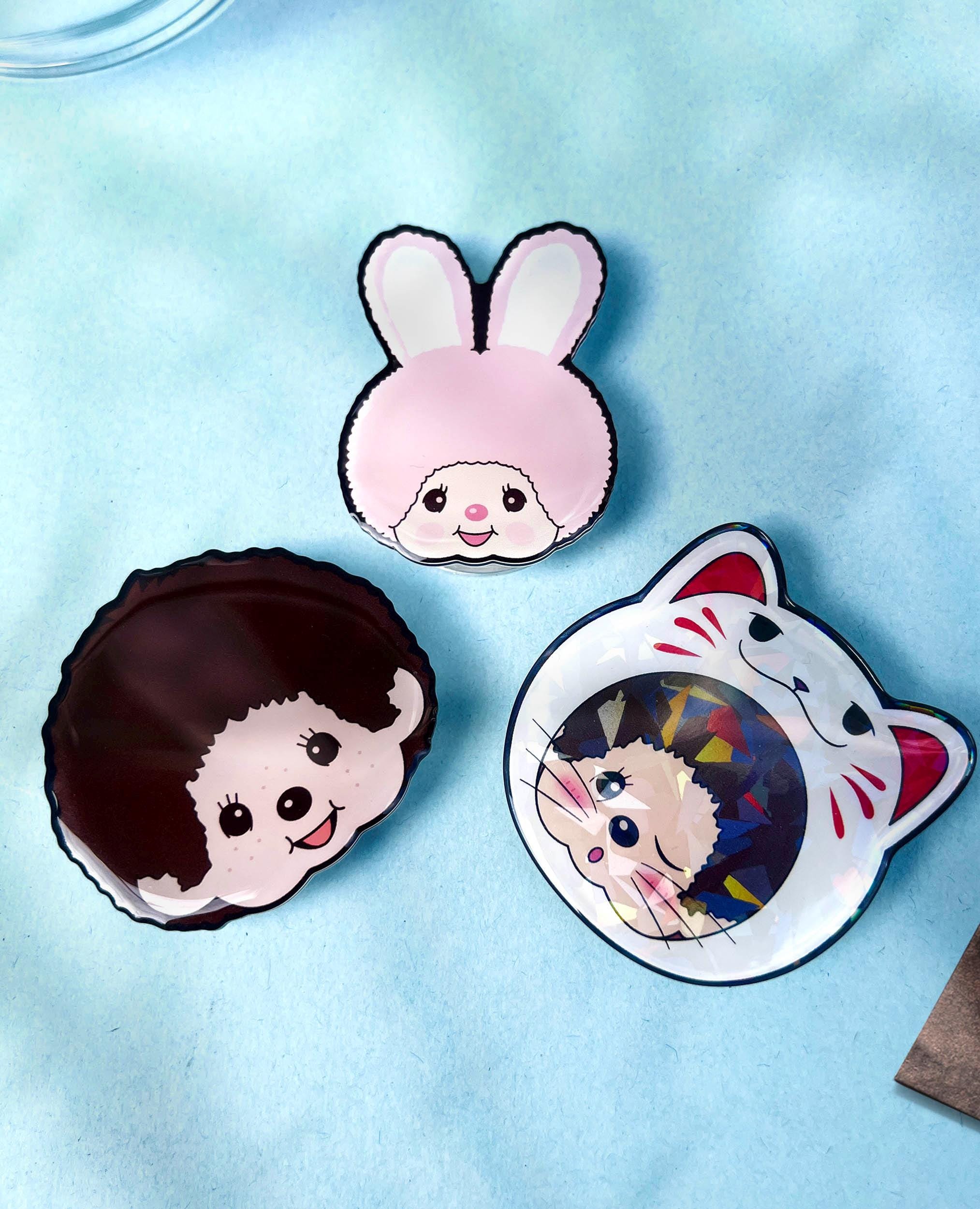 Monchhichi Phone Grip Pink Chimutan Bunny Lucky Cat Boy Sanri