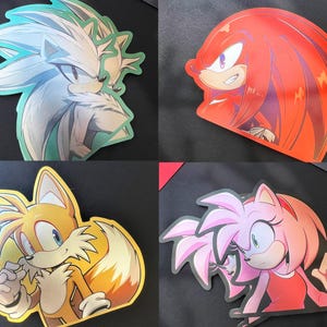 Silver Tails Knuckles Amy Metallic Sticker Vinyl Decal Sonic Shadow Super Adventure Chaos Emeralds Eggman Frontiers Generations Hedgehog
