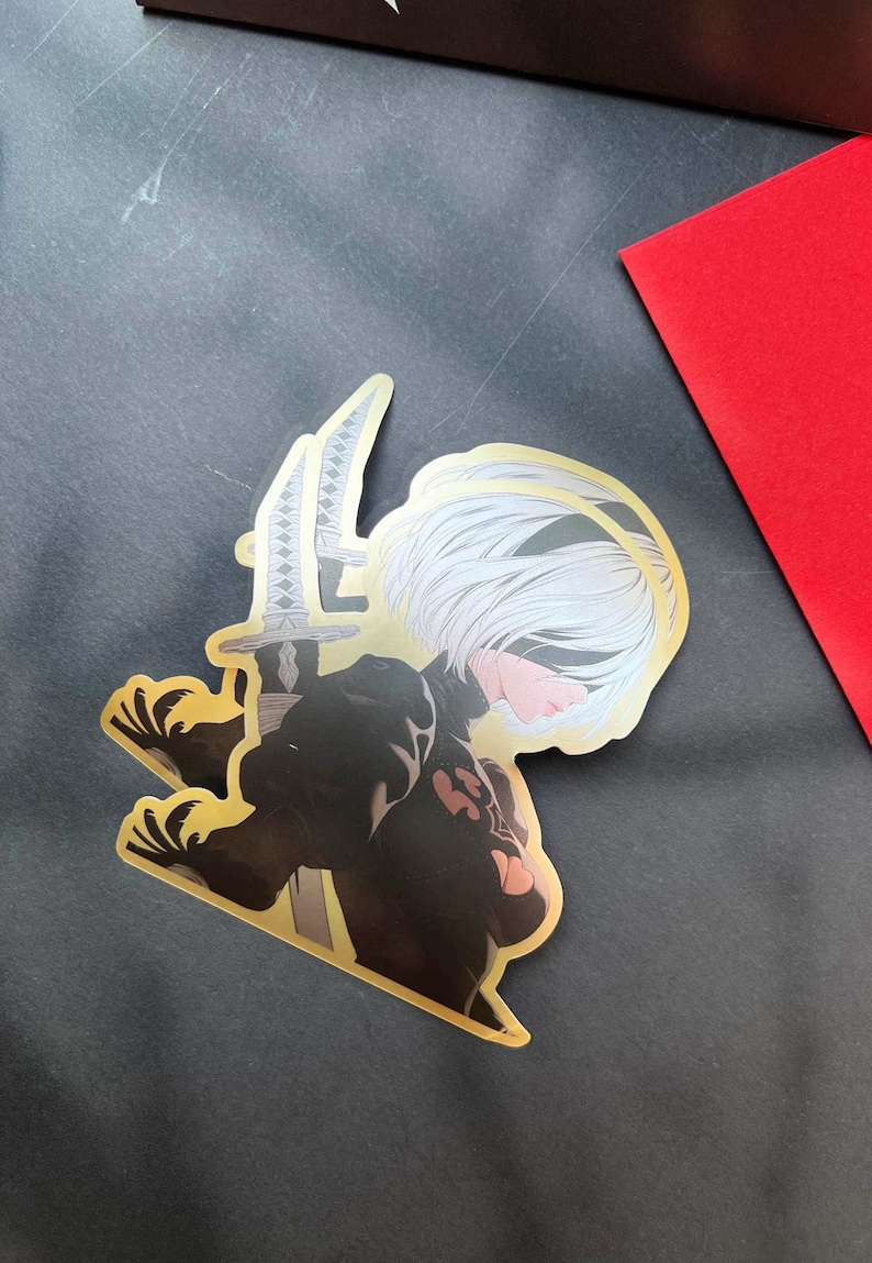 Replicant Sticker 2B Nier Automata Robot Vinyl Sticker Decal Replicant Metallic, Manga A2 ...