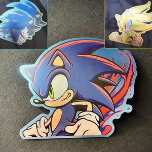 Sonic Metallic Sticker Vinyl Decal Werehog Shadow Knuckles Tails Amy Super Sonic Adventure Chaos Emeralds Eggman Frontiers Hedgehog