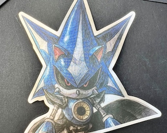 Neo Metal Sonic Metallic Sticker Vinyl Decal Sonic Knuckles Tails Amy Super Sonic Adventure Chaos emeralds Eggman Frontiers Shadow