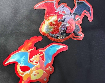ポケモンにインスパイアされたシャイニーリザードンTCGステッカー 