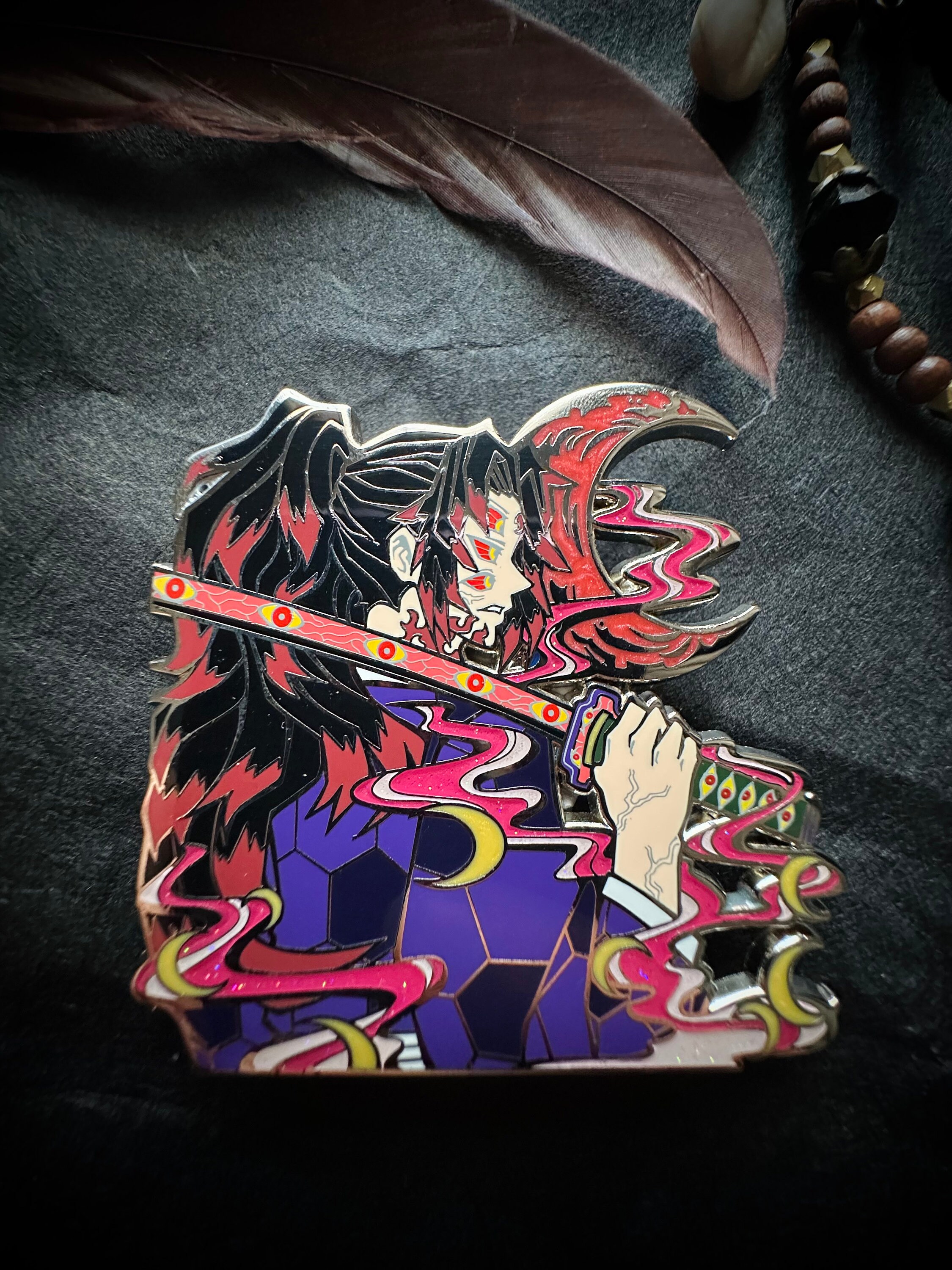 Demon Samurai Hunter Hard Enamel Pin Water Fire Breathing, Anime Yokai  Manga Dragon Boy Sun Awakened Blood Demon Art Moon Katana Upper Rank 
