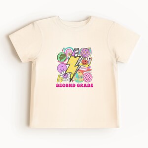 Retro Second Grade Shirt, 1st Day of School Shirt, Fun Colors, 2nd Grade Tee Toddler Short Sleeve Tee