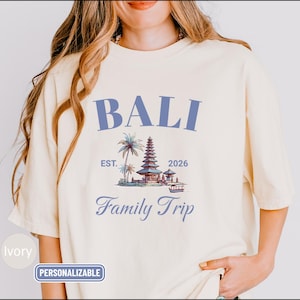 Personalized Bali Family Trip Ladies Club T-Shirt: Bachelorette Party Travel Club Tee