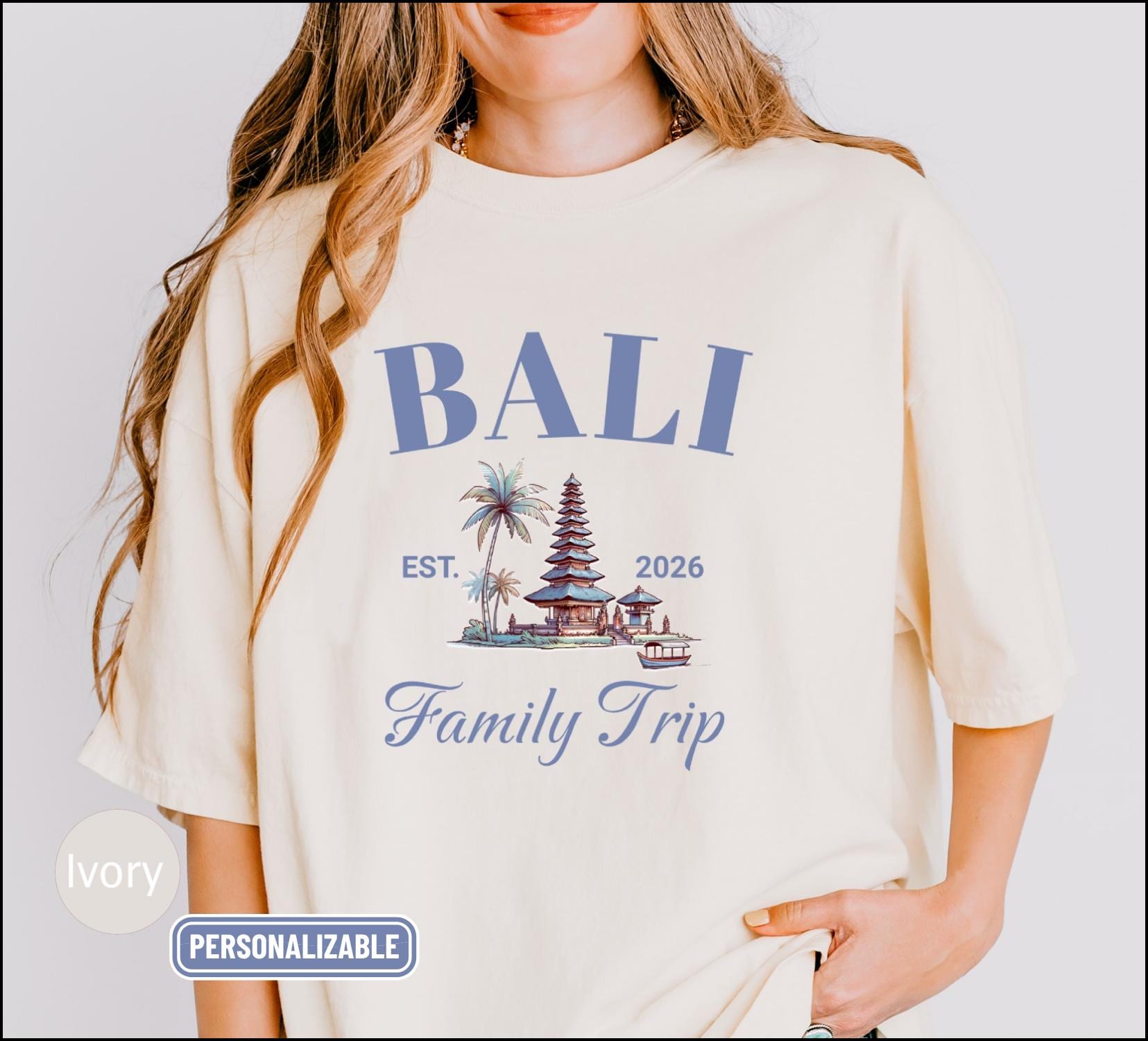 バリ島家族旅行レディースクラブTシャツ：独身パーティー旅行クラブT