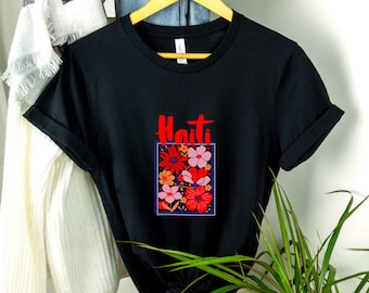 Haiti Floral T-Shirt: Vibrant Haitian Pride Tee