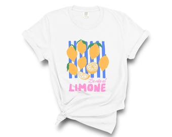 La Vita Al Limone Graphic Tee: Comfort Colors Citron Print T-shirt