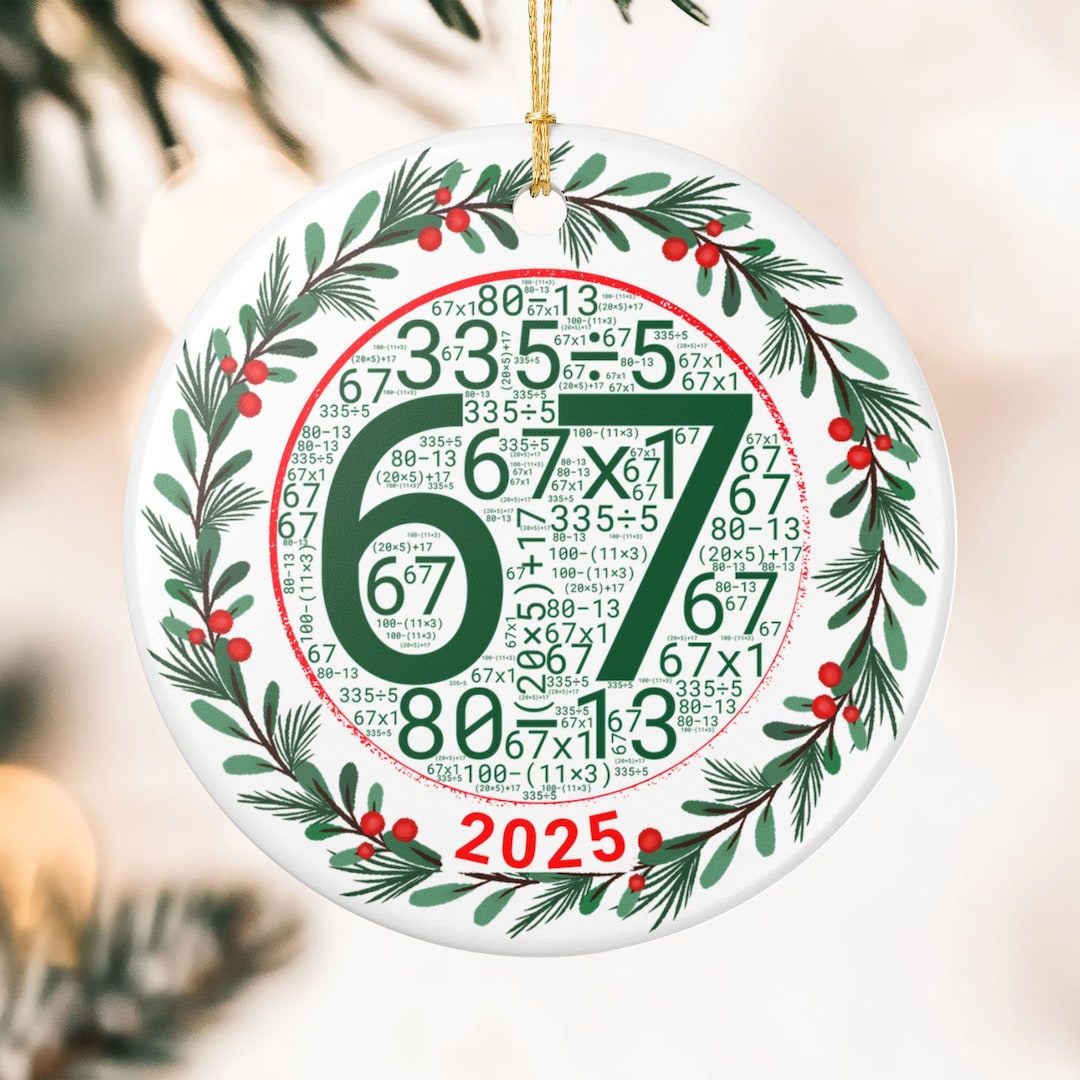 Six Seven Ornament, 2025 Teen Slang Ornament, Funny Teenager Ornament ...