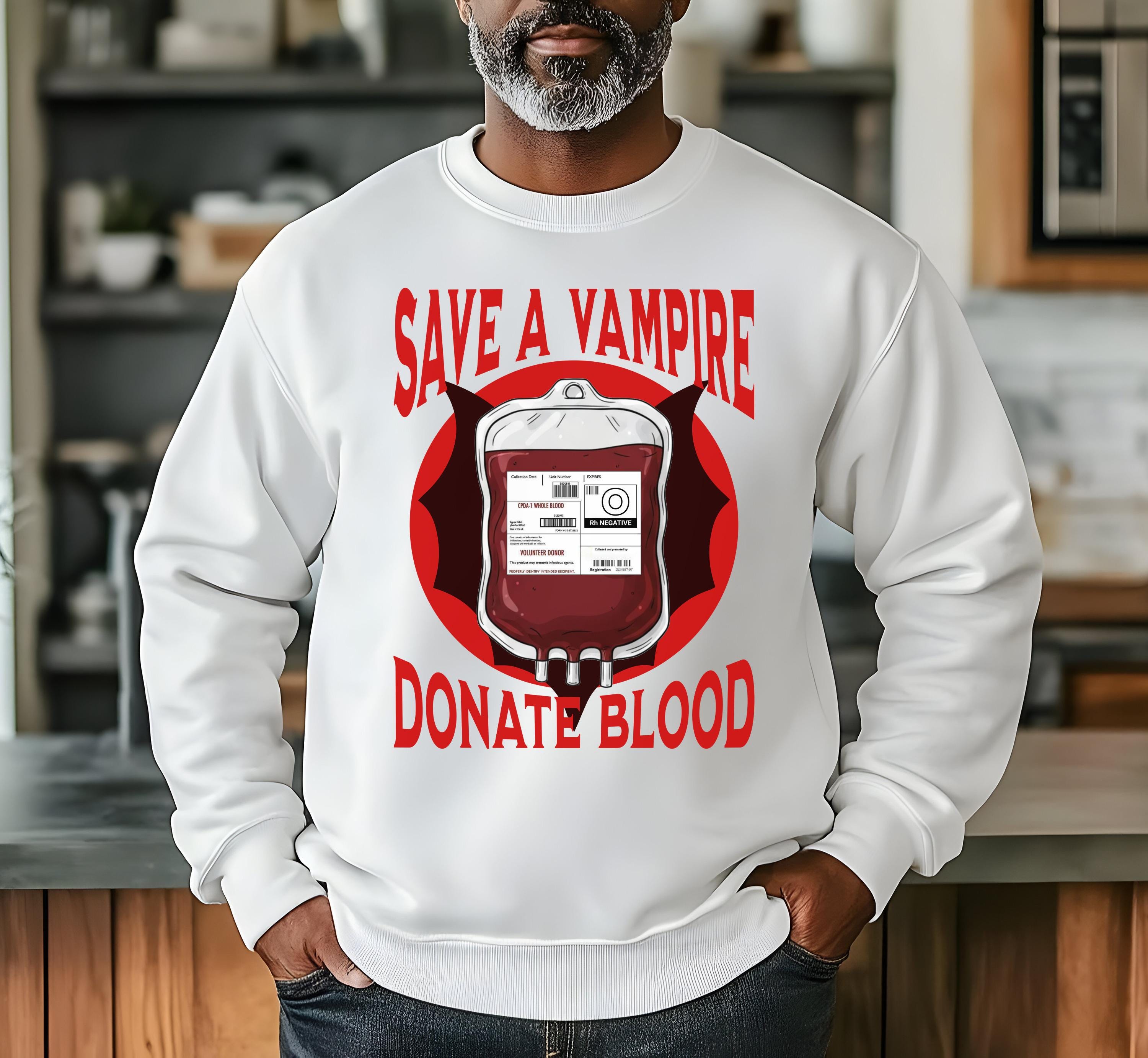 Halloween Vampire Shirt, Blood Bank Donation Bag, Donate Blood
