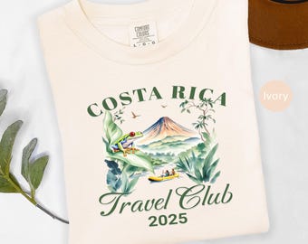 Costa Rica Travel Club 2025 T-Shirts, Red Eyed Tree Frog Tee, Personalized Travel Souvenir Shirt, Kayaking Vacation, Tropical Rainforest