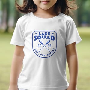 Personalized Lake Squad Shirt, Summer Vacation Tee, Family Matching Outfits, Custom Lake Trip Shirt, Sun Fun Repeat T-Shirt