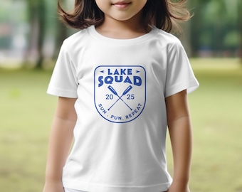 Personalized Lake Squad Shirt, Summer Vacation Tee, Family Matching Outfits, Custom Lake Trip Shirt, Sun Fun Repeat T-Shirt