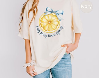 Lemon Graphic Tee: Easy Peasy Lemon Squeezy - Summer Fruit Shirt
