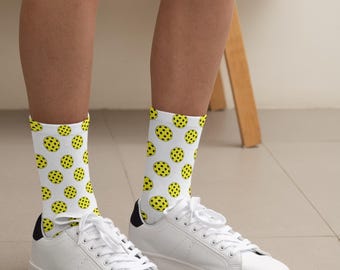 Pickleball Socks, Fun Athletic Socks, Gift for Sports Enthusiasts, Pickleball Lover Gift, Unique Socks, Custom Printed Socks