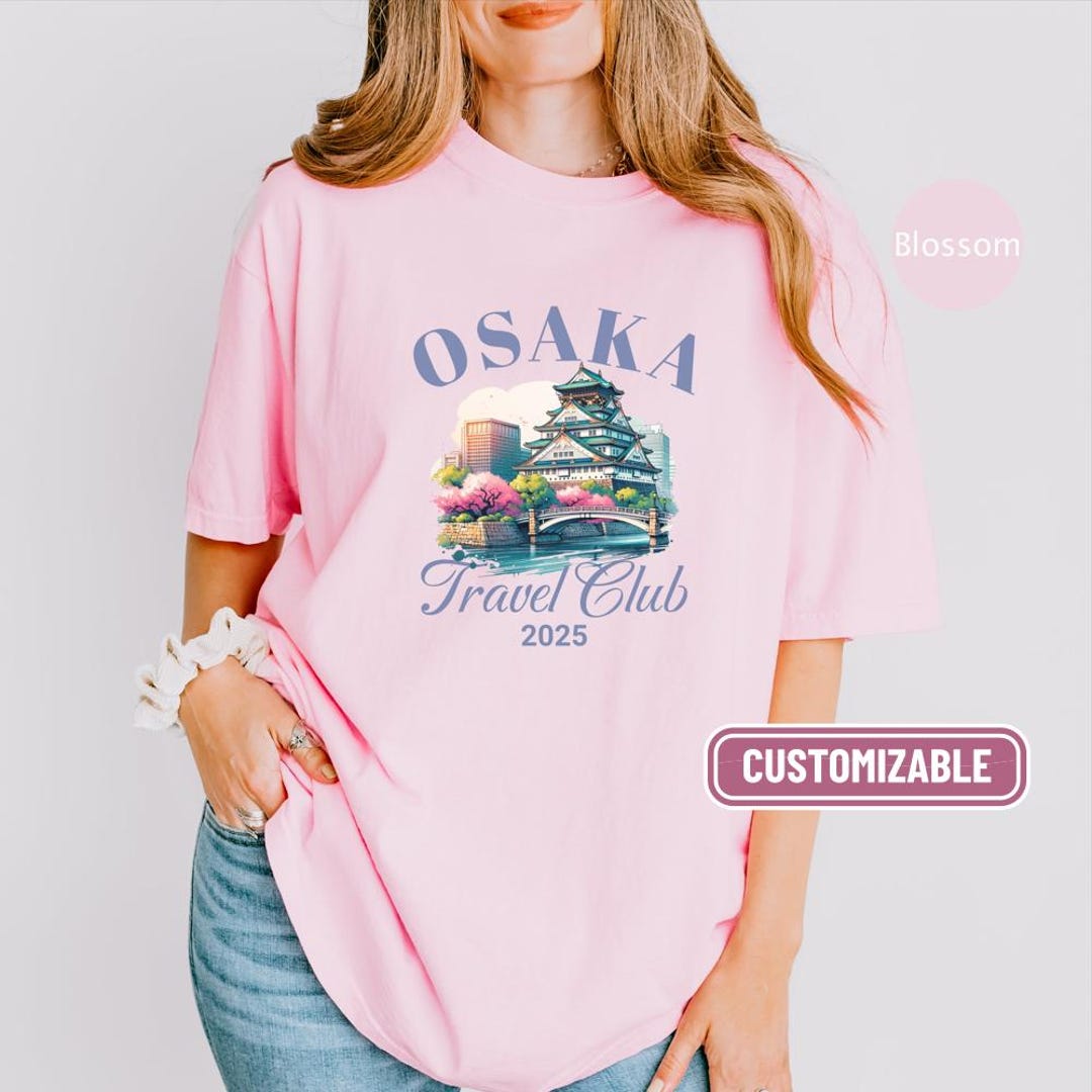 Osaka Japan Castle T-shirt: Family Travel, Cherry Blossom Tee