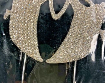 Cake Topper Mrs & Mrs Glitzer Strass Design - Silber, Pride, Gay, Hochzeit