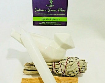 Weiße Salbei Smudge Kerzenset spiritueller Segen, Reinigung, Schutz, Heilung 