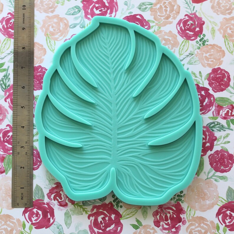 Large 9 Monstera Leaf Silicone Mold Solid Resin Etsy