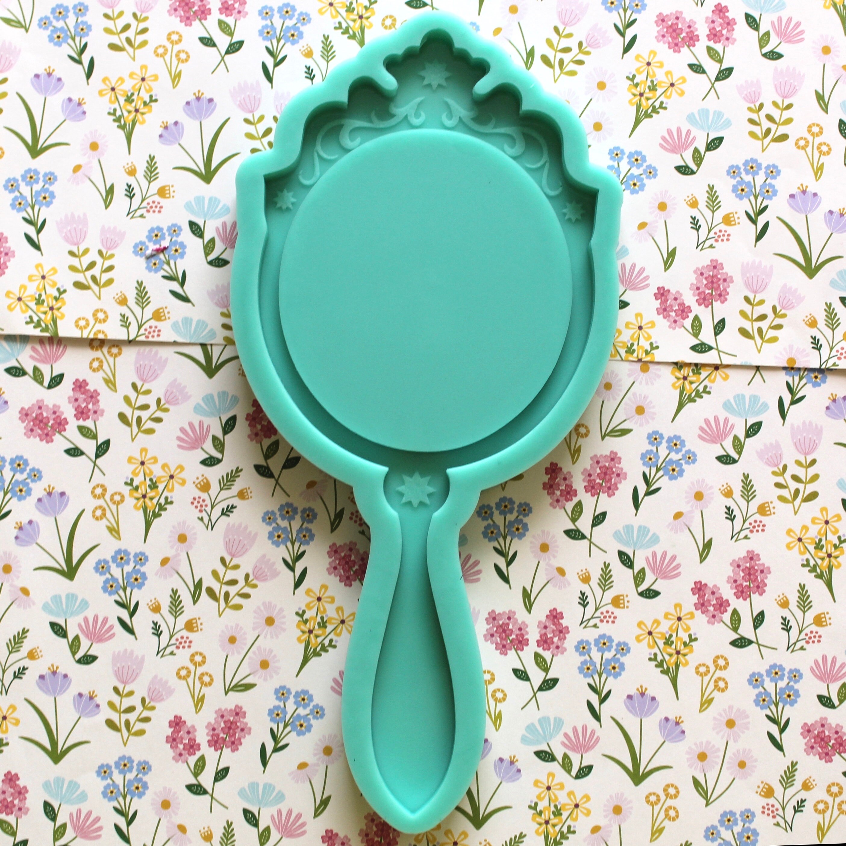 Large 9.5 Hand Mirror Silicone Mold Resin Silicone Etsy