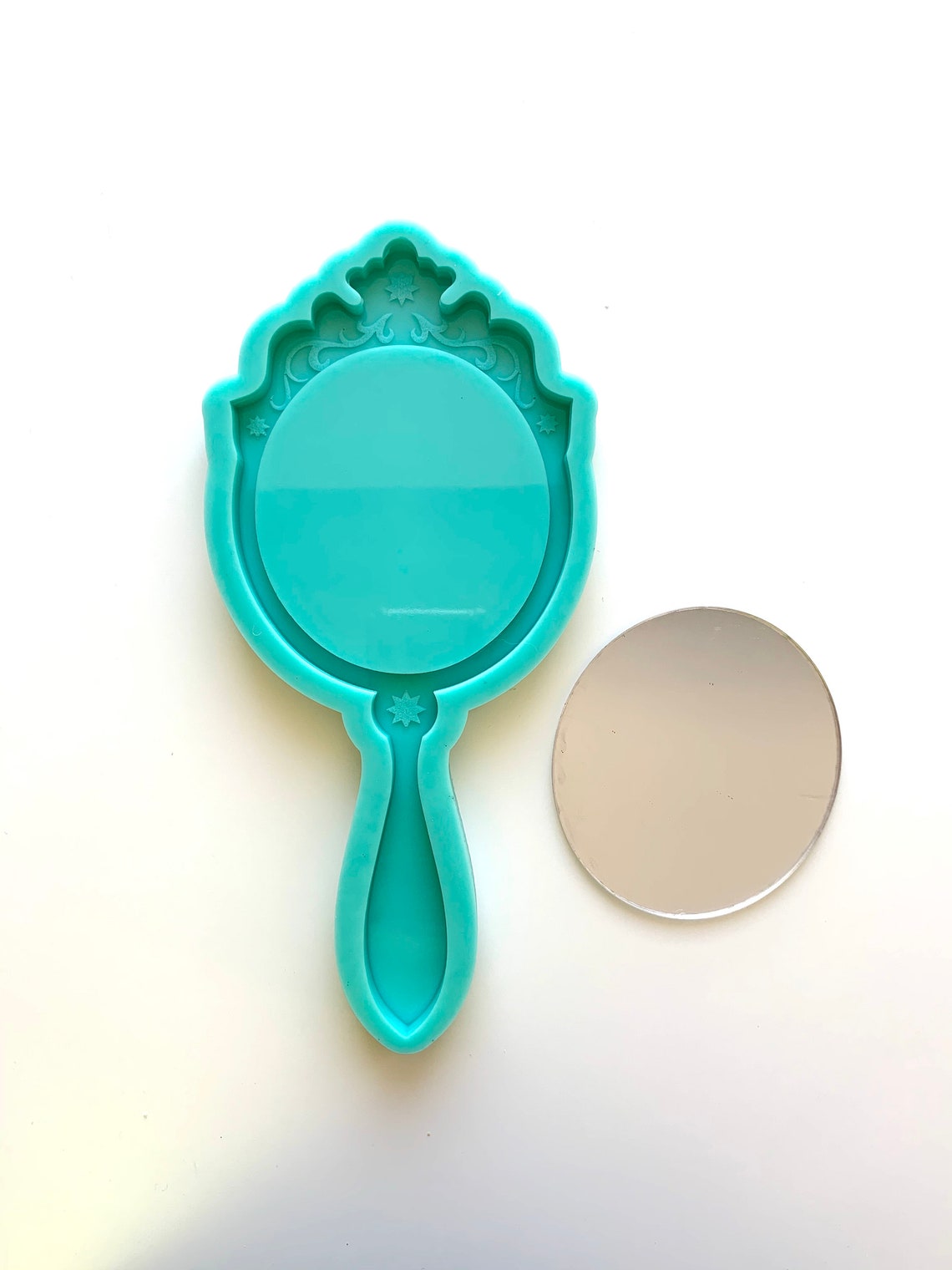 Large 9.5 Hand Mirror Silicone Mold Resin Silicone Etsy
