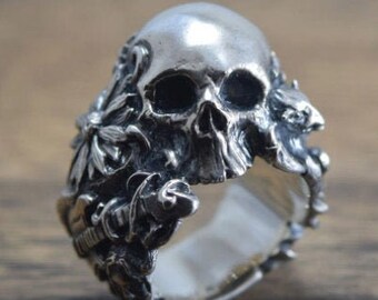 MAFYU S925 Sterling Silver Retro Personality Punk Rock Style Mens Carved Orc Ring Gift to Dear MAFYU S925 Sterling Silver Retro Personality Punk Rock Style Mens Carved Orc Ring Gift to Dear