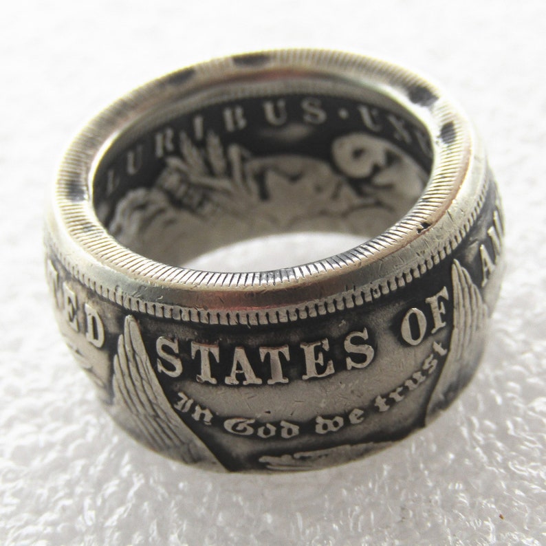 Morgan Silver Dollar Coin Ring 'eagle' Silver Plated | Etsy