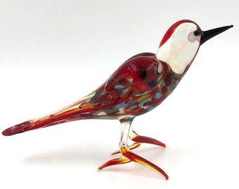 Bird Glass Figurine Beautiful Lampwork Art Miniature Unique Handmade Gift