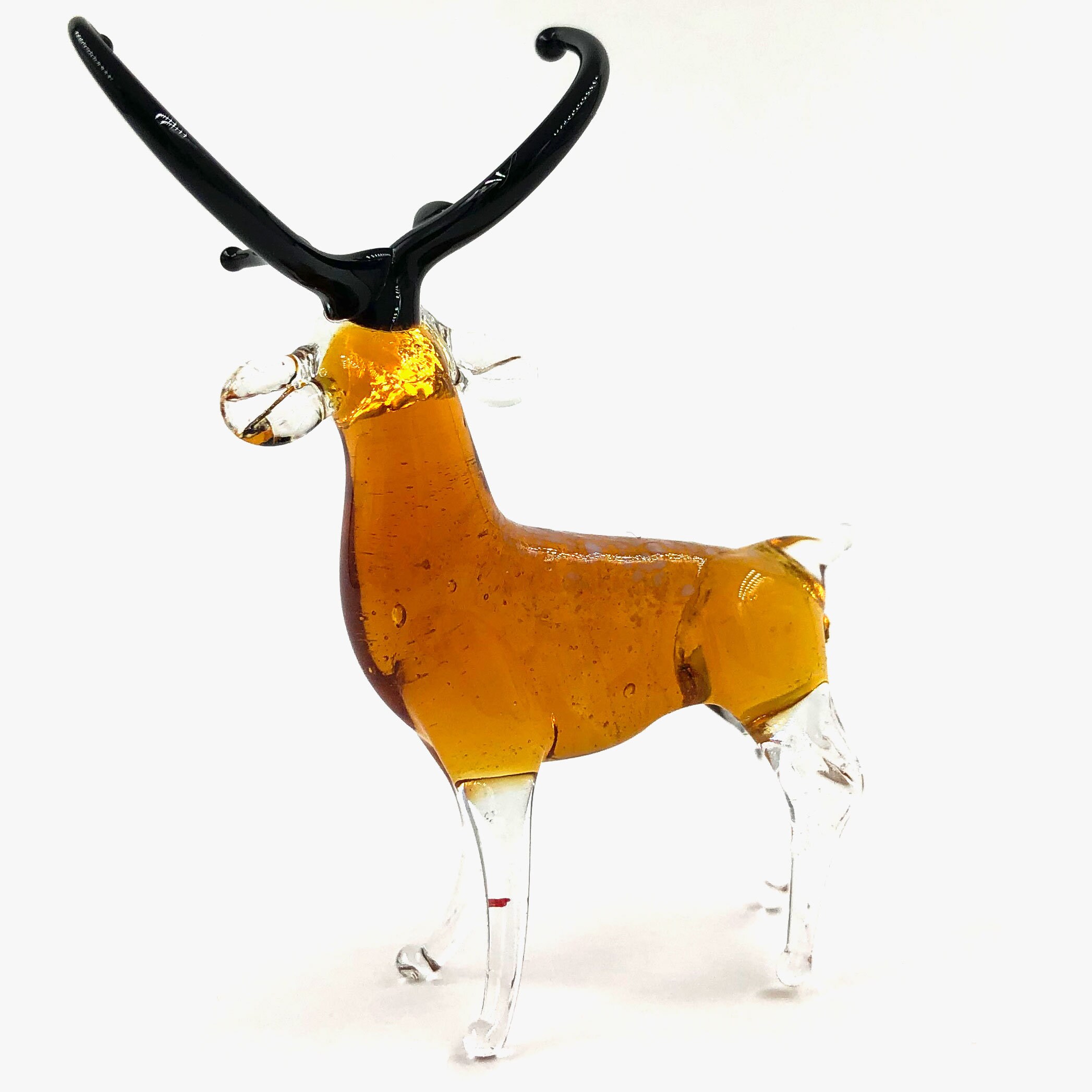 Deer Glass Figurine Beautiful Deer Miniature Art Unique Handmade Gift