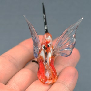 Colibri Bird Glass Figurine Beautiful Hummingbirds Lampwork Art Miniature Unique Handmade Gift #2