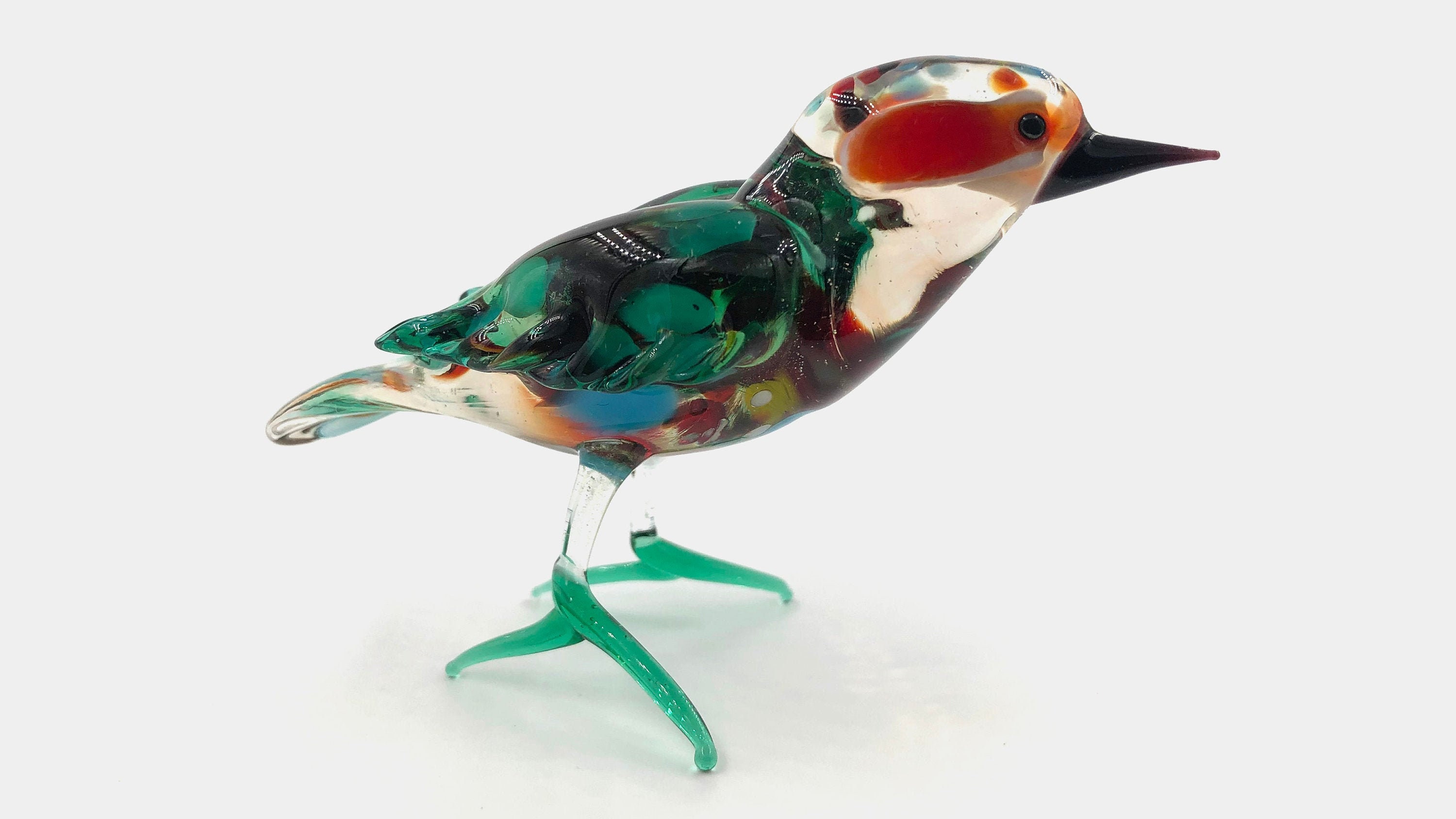 Statuetta Uccellino In Vetro Soffiato A Mano QFkris – Decorazione Colorata In Cristallo Per Casa E Ufficio – Regalo Unico Per Compleanno E Natale - 2