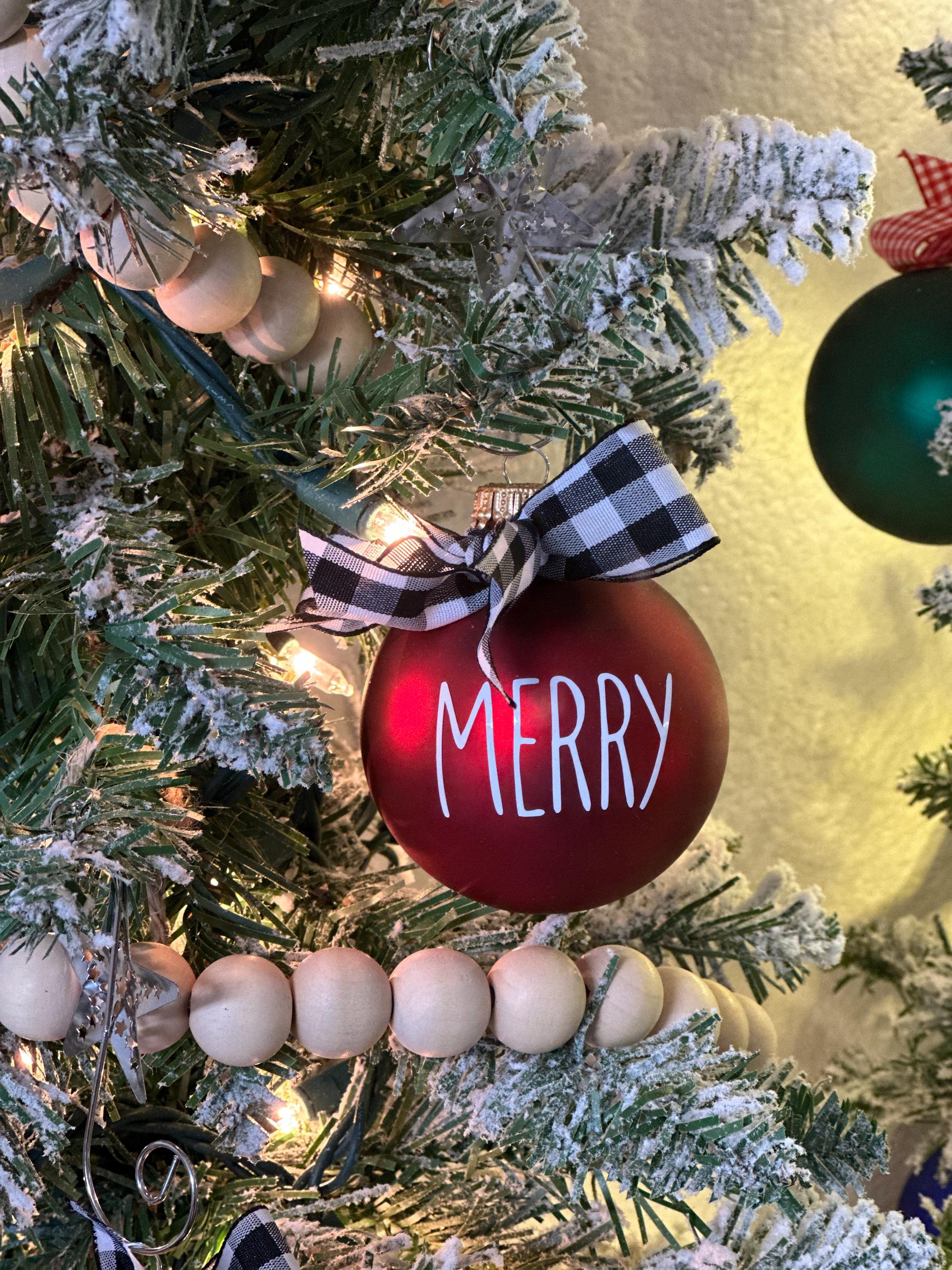 Red Rae Dunn Inspired Glass Christmas Ornaments (set of 8) - Etsy