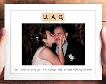 Scrabble Photo Frame Personalise Family Name Picture Dad Father Grandparents Grandchildren Tree Gift Custom Message Fathers Day Birthday