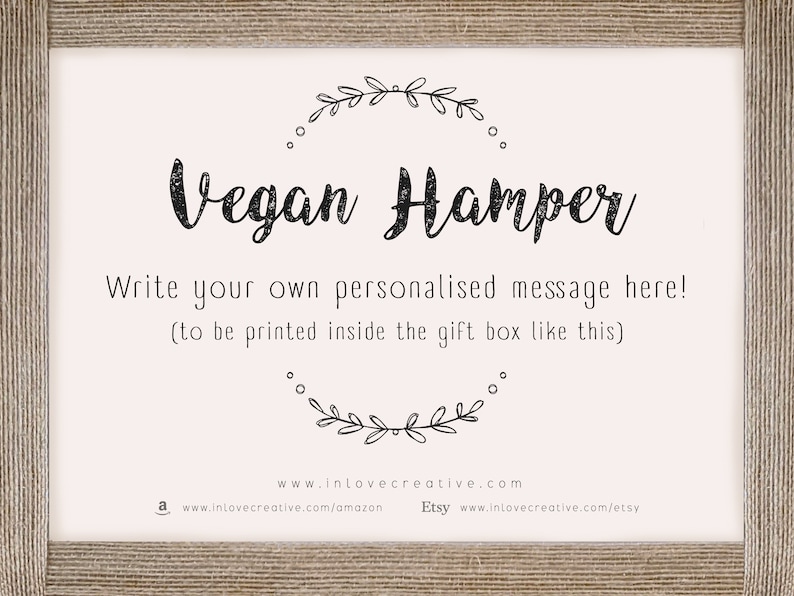 VEGAN Gift Box Hamper Personalise Food Basket Vegetarian Chocolate Snacks Sweets Gluten-Free Dairy-Free Nut-free Custom Message image 4