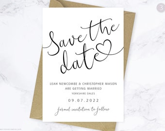 Wedding Save the Date Cards, Personalised, Invitation, Card, Print, custom, save, date, bride, groom, wedding planning,