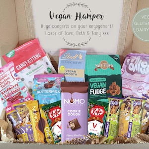 VEGAN Chocolate Sweets Gift Box Personalise Hamper Snacks Treats Basket Gluten-free Dairy-free Nut-free Vegetarian Food Custom