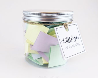 Jar of Positivity Gratitude Gift Health Wellness Wellbeing Affirmations kindness Happy Positive Quotes Inspiration Love Him Her Birthday