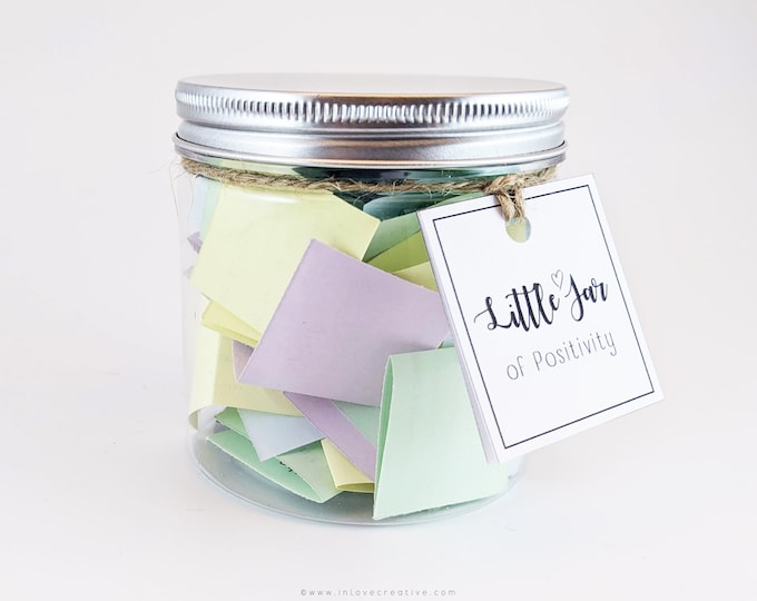 Handmade Positivity Jar: 30 Daily Affirmation Cards, Wellness Gift