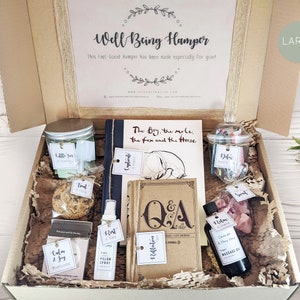 Wellbeing Hamper Personalised Treat Box, Food Basket, Family Gift, Health Wellness Spa, VEGAN Vegetarian, Dairy-free (Gluten-free, Nut-free)