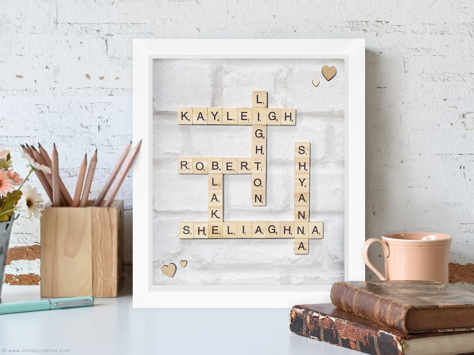 Scrabble Custom Names Words Picture Frame Personnalisé Etsy
